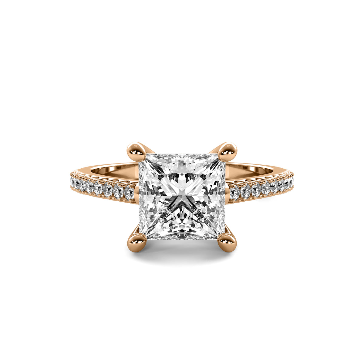 High Set Accent Princess Diamond Ring