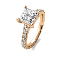 Half Accent Princess Diamond Ring