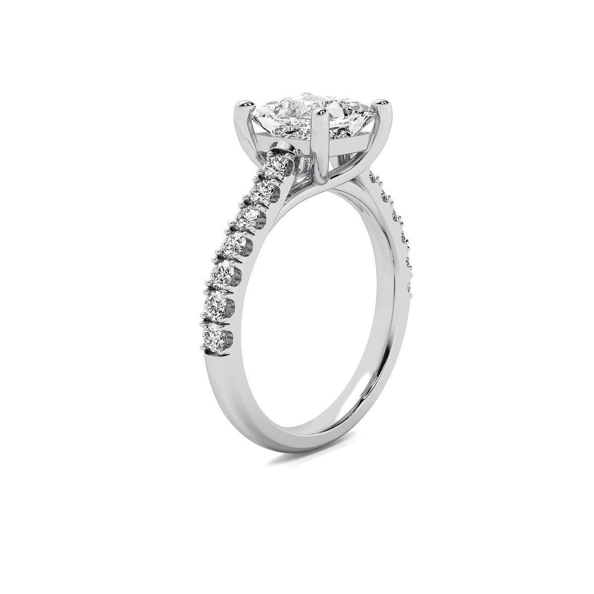 Half Accent Princess Diamond Ring