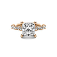 Half Accent Princess Diamond Ring