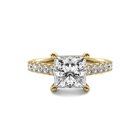 Half Accent Princess Diamond Ring