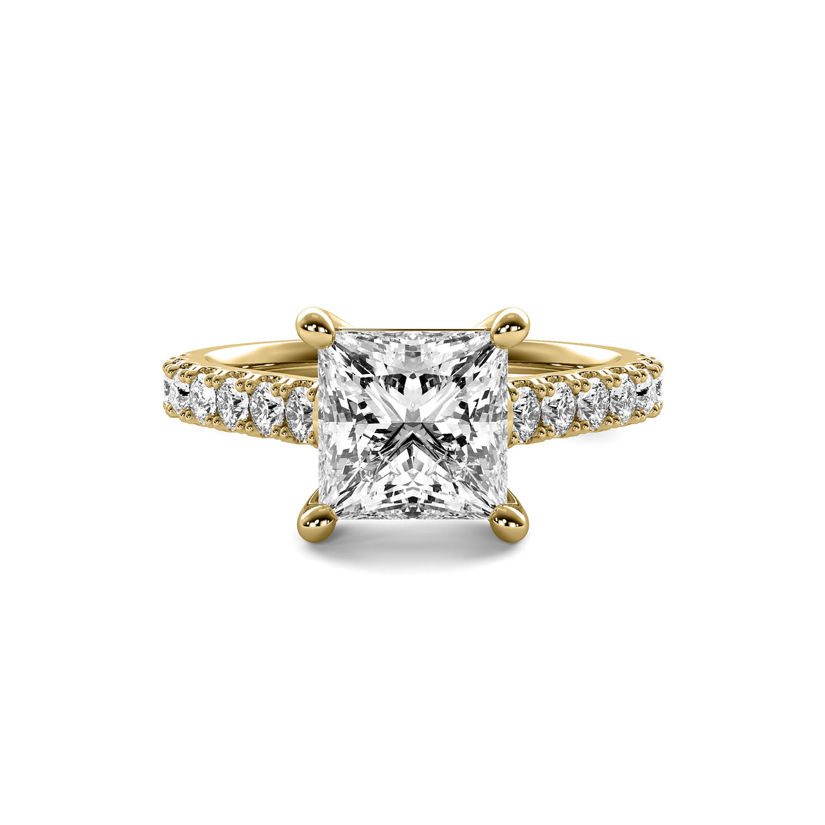 Half Accent Princess Diamond Ring