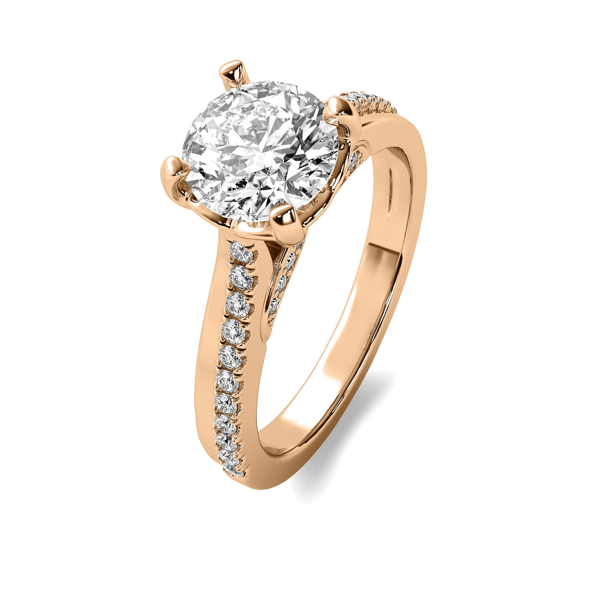Emilia Accent Round Diamond Ring