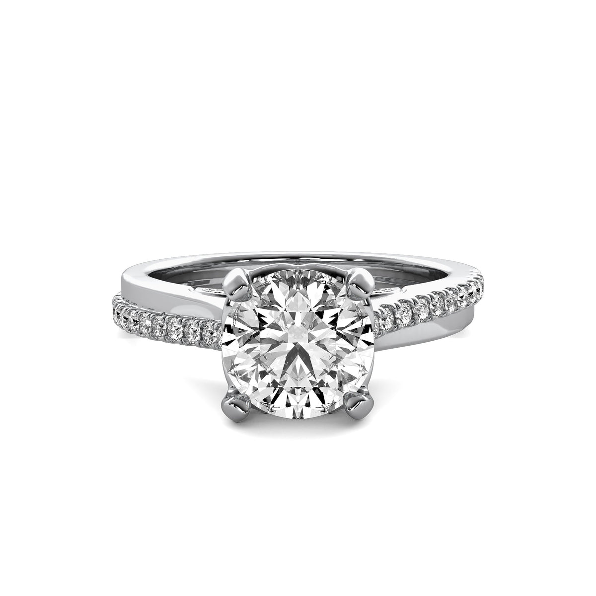Emilia Accent Round Diamond Ring