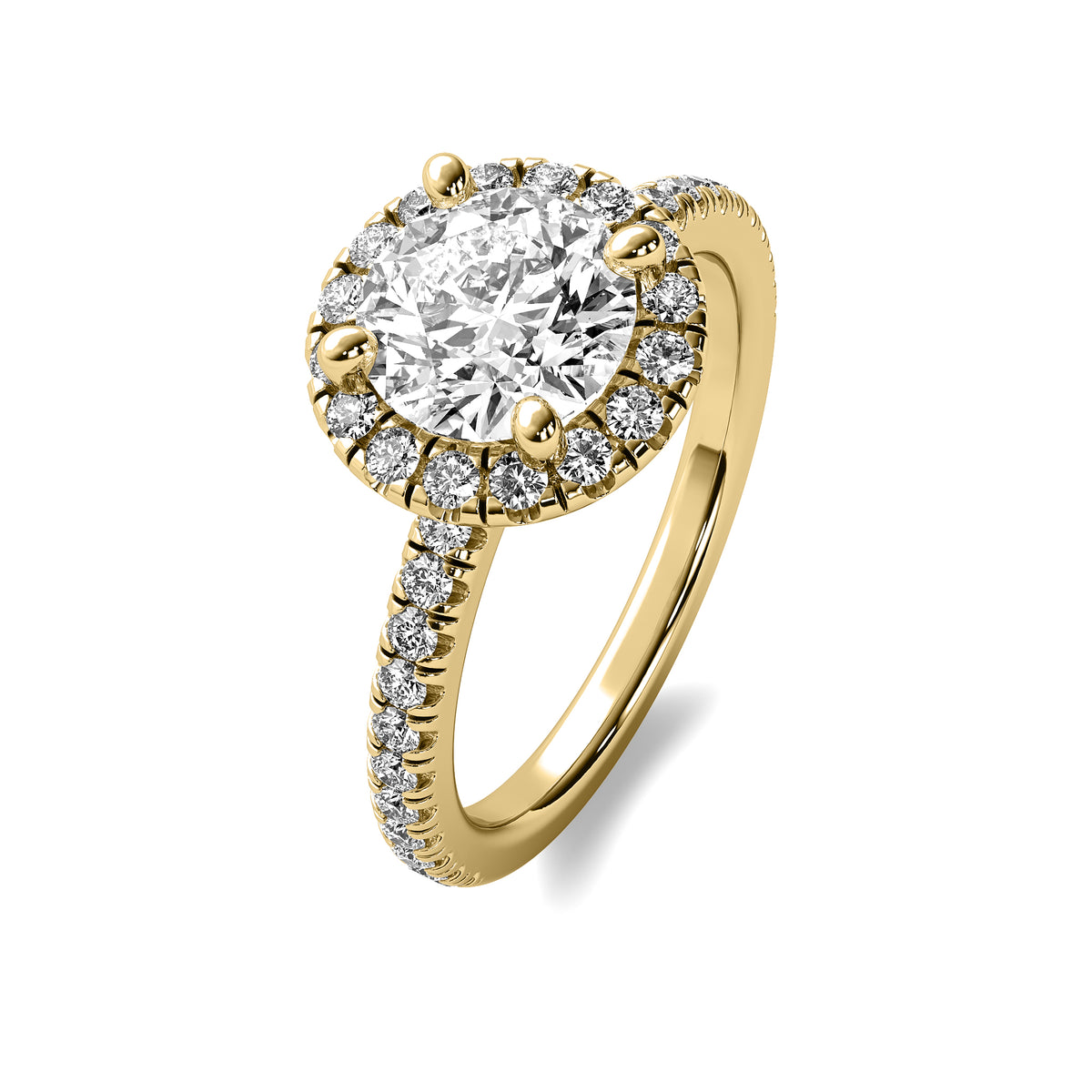 Selene Halo Accent Round Diamond Ring