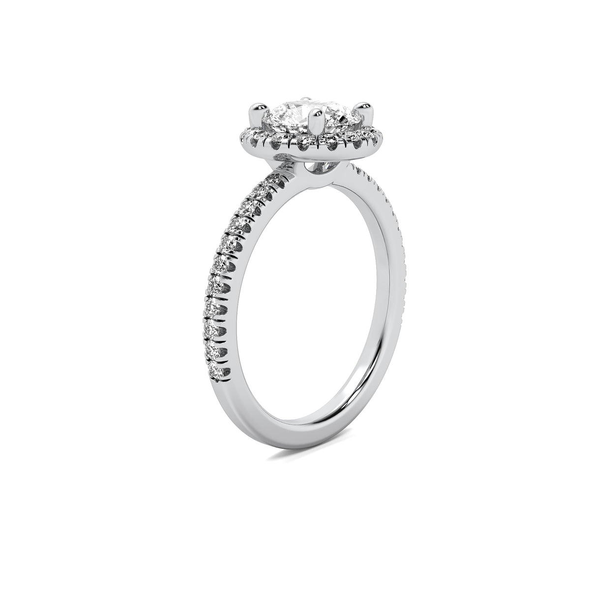 Selene Halo Accent Round Diamond Ring