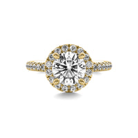 Selene Halo Accent Round Diamond Ring