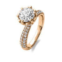 Florence Round Soliatire with Hidden Halo and Accent Diamonds