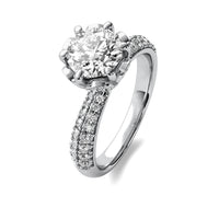 Florence Round Soliatire with Hidden Halo and Accent Diamonds