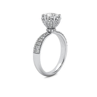 Florence Round Soliatire with Hidden Halo and Accent Diamonds