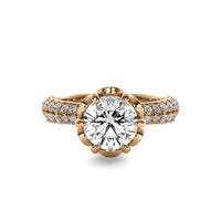 Florence Round Soliatire with Hidden Halo and Accent Diamonds