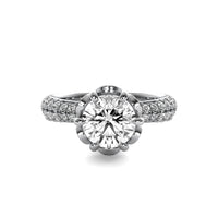 Florence Round Soliatire with Hidden Halo and Accent Diamonds