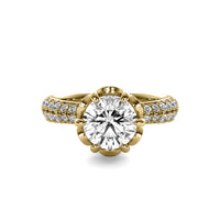 Florence Round Soliatire with Hidden Halo and Accent Diamonds