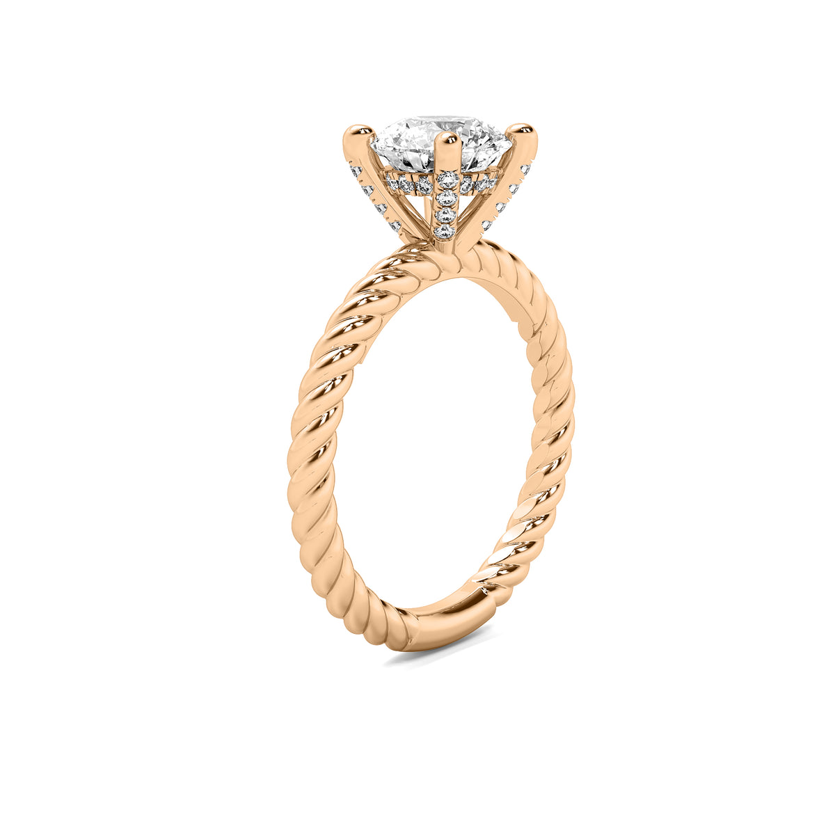 Maude Round Solitaire with Hidden Halo and Twist