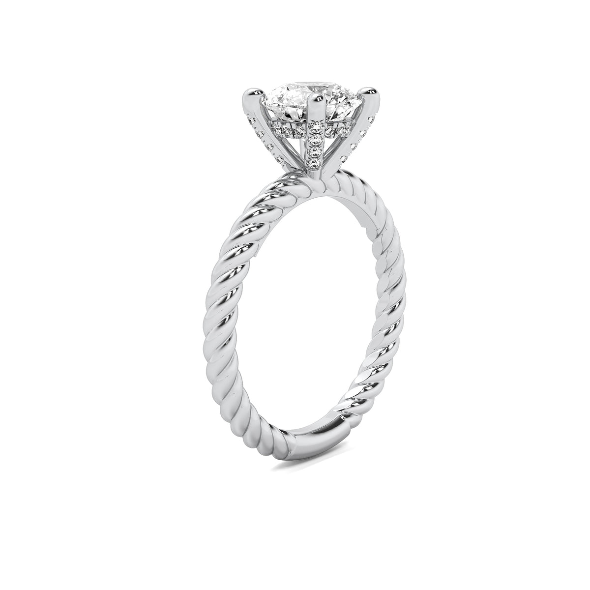 Maude Round Solitaire with Hidden Halo and Twist