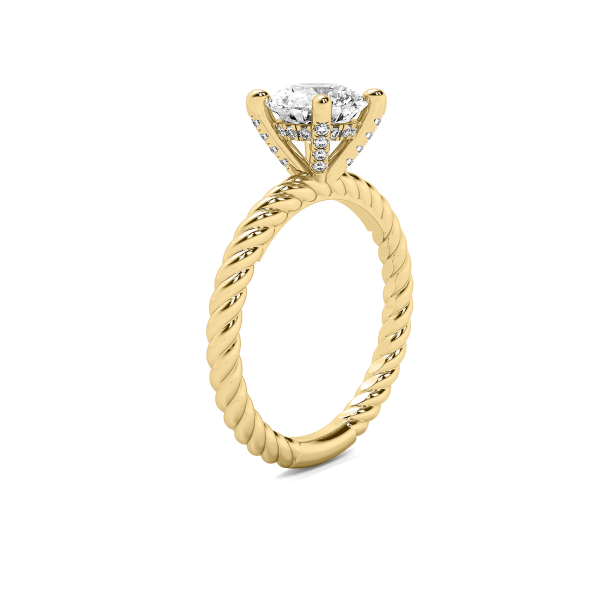 Maude Round Solitaire with Hidden Halo and Twist