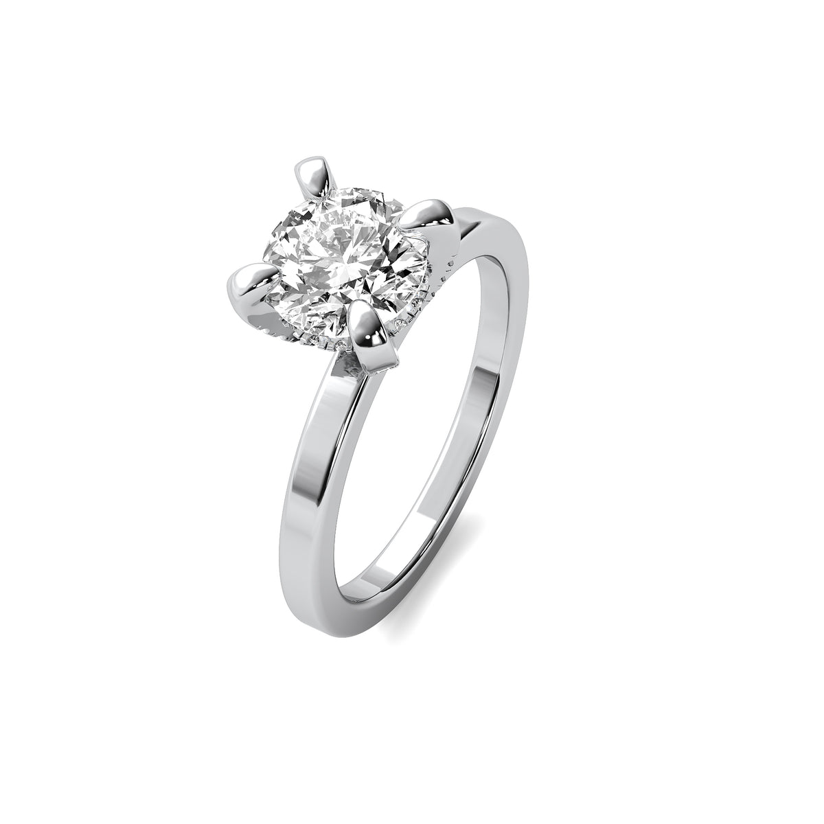 Mireille Round Solitaire with Hidden Halo