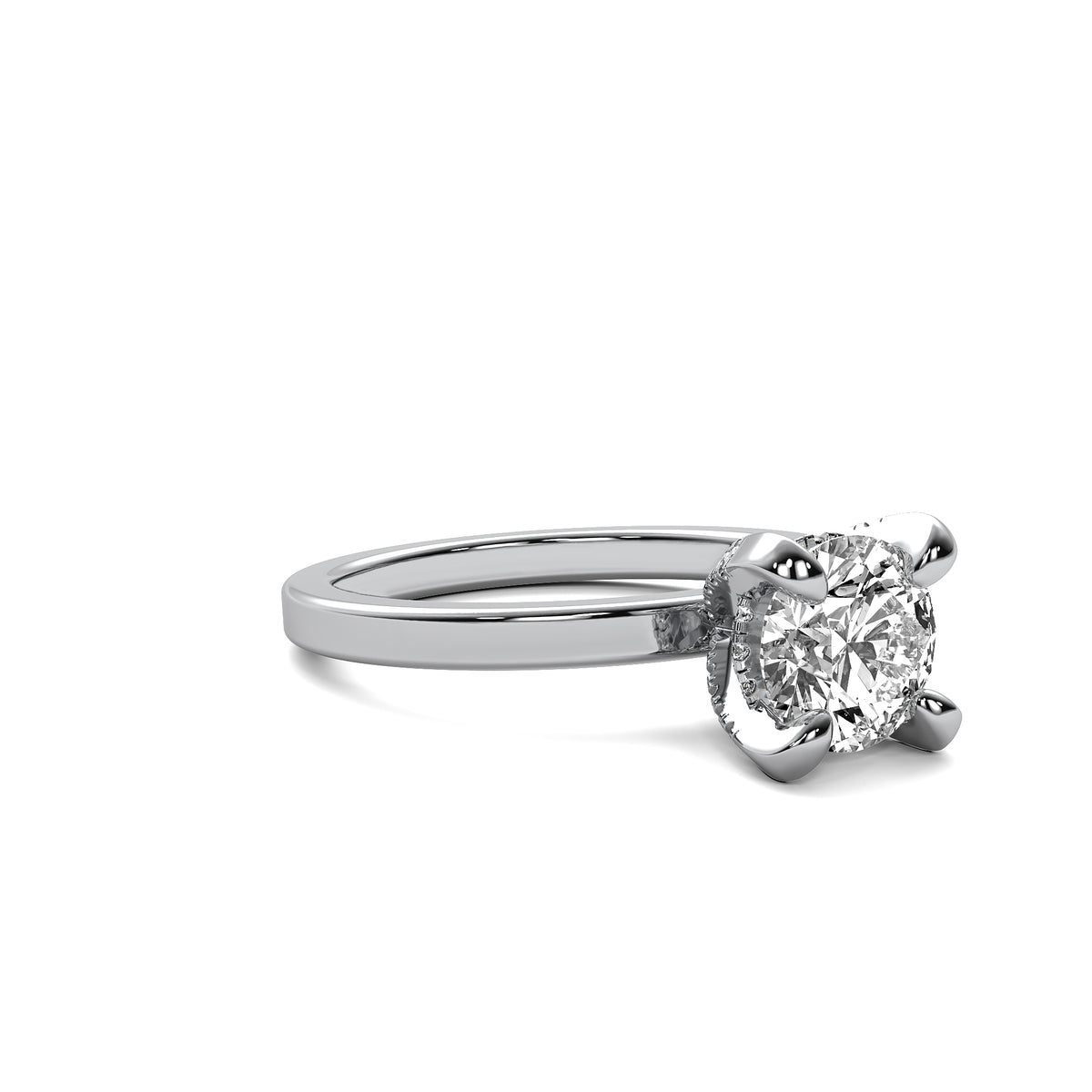 Mireille Round Solitaire with Hidden Halo