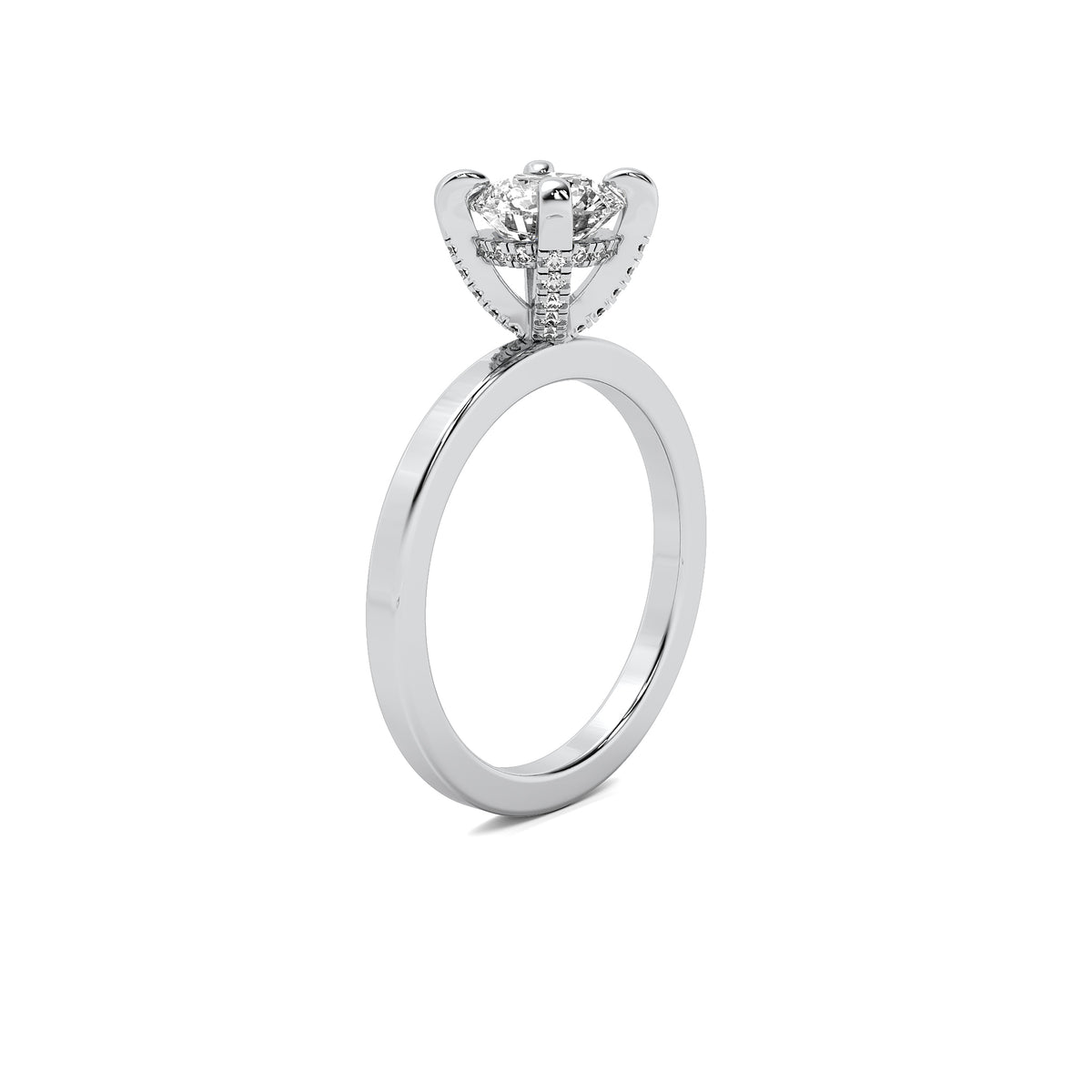 Mireille Round Solitaire with Hidden Halo
