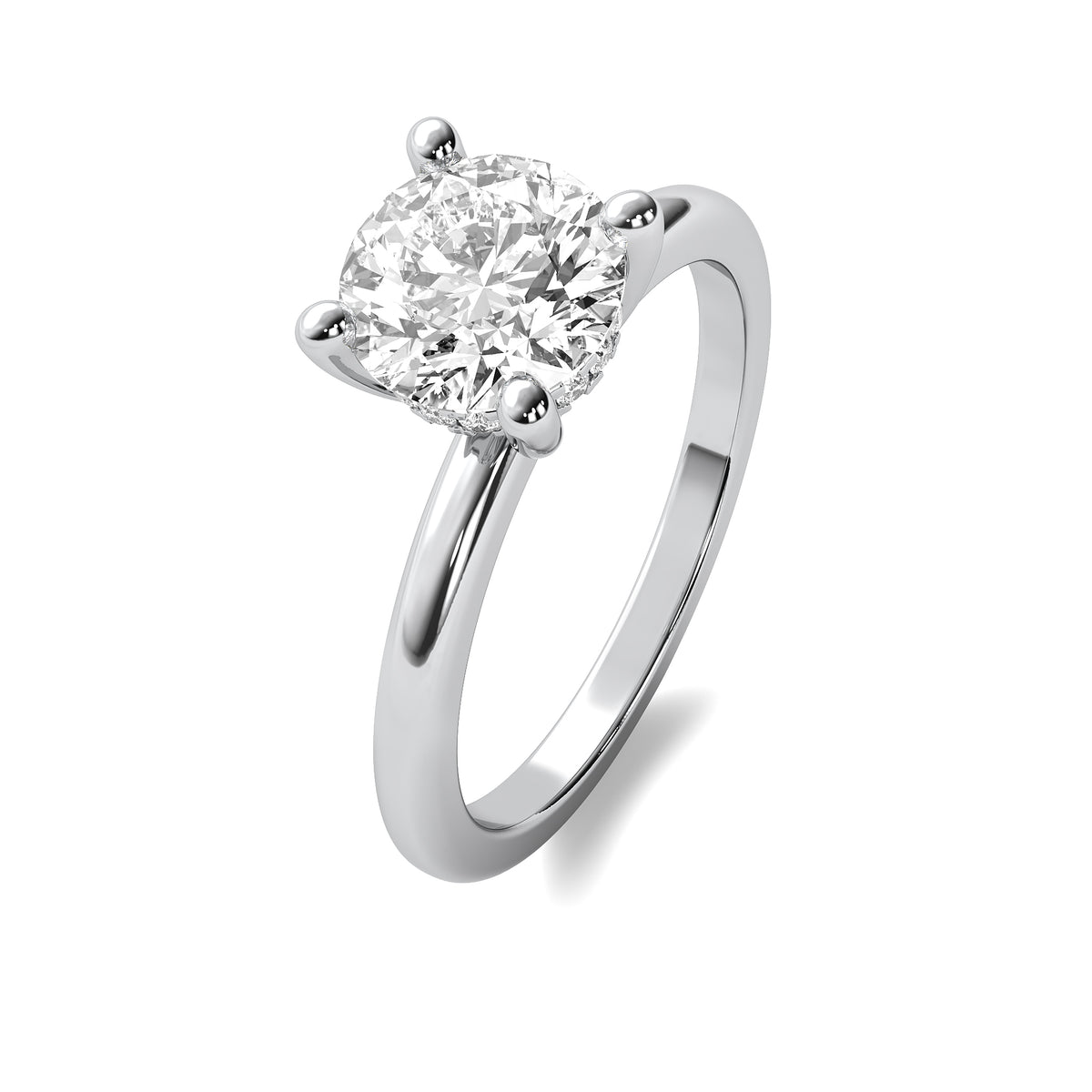 Odette Round Solitaire with Hidden Halo