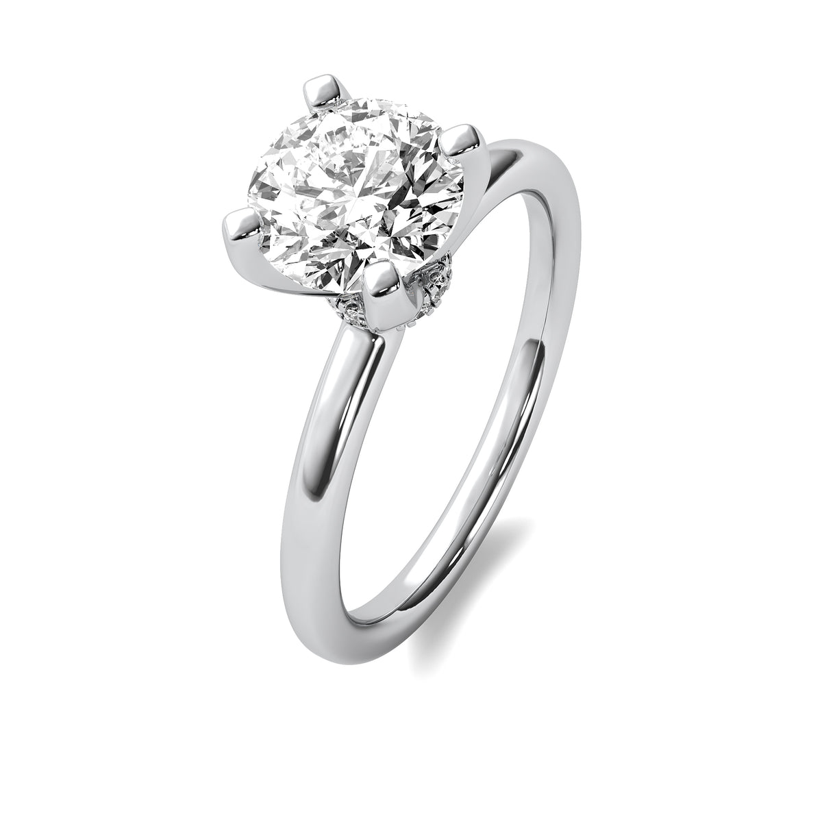 Leonie Round Solitaire with Hidden Halo