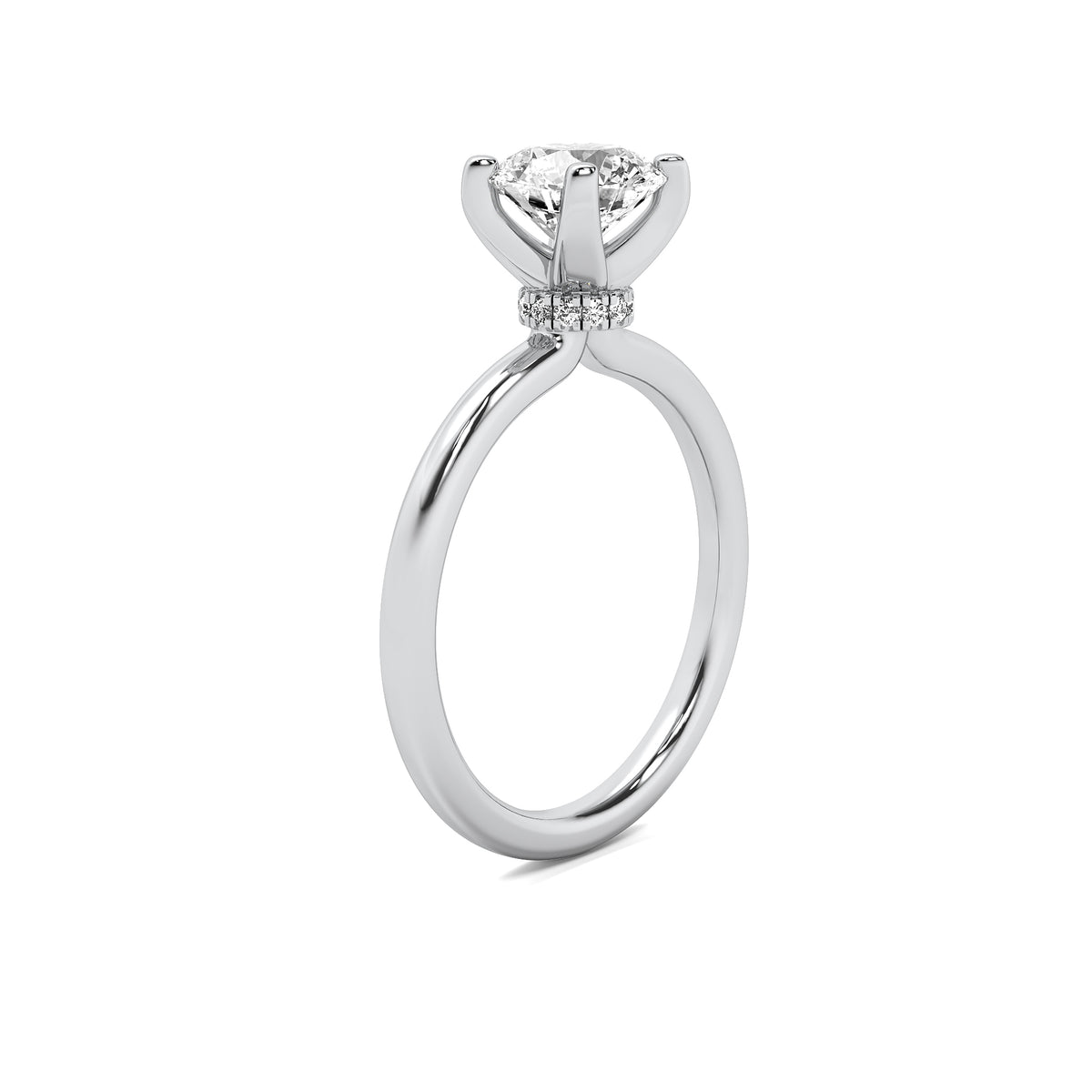 Leonie Round Solitaire with Hidden Halo