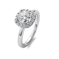 Mira Halo Accent Cushion Diamond Ring