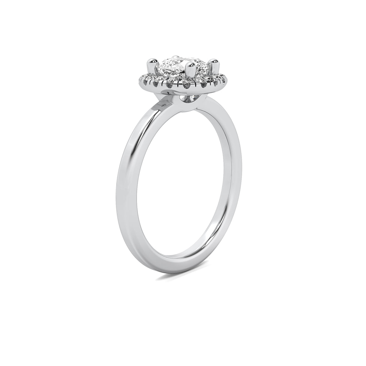 Mira Halo Accent Cushion Diamond Ring