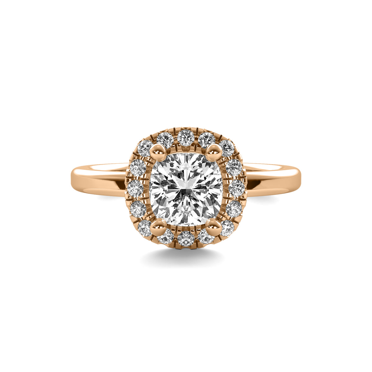 Mira Halo Accent Cushion Diamond Ring