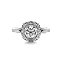 Mira Halo Accent Cushion Diamond Ring