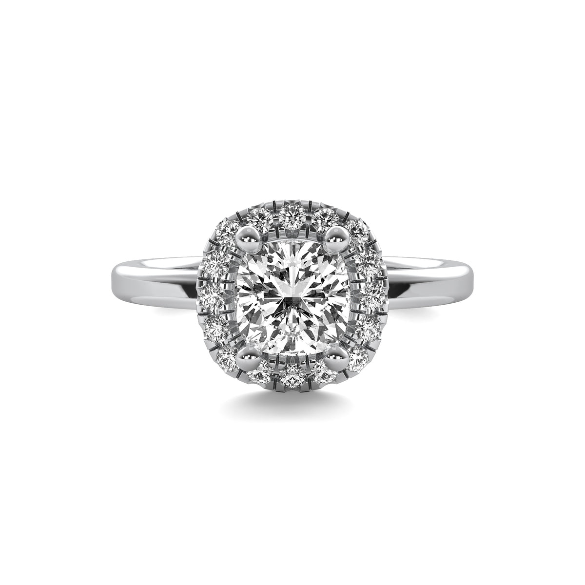 Mira Halo Accent Cushion Diamond Ring
