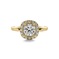 Mira Halo Accent Cushion Diamond Ring