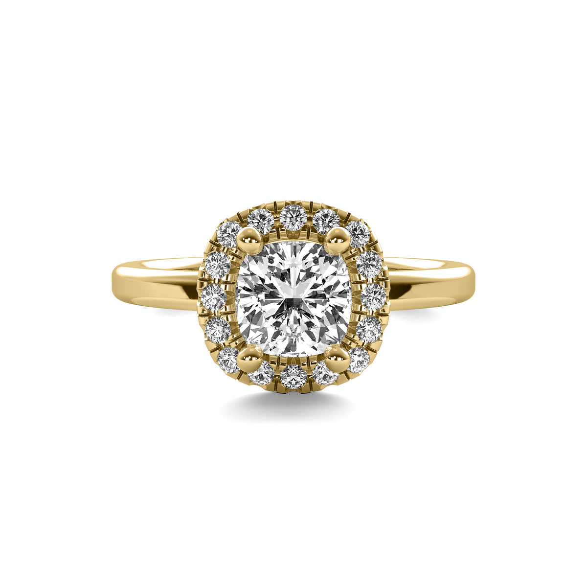 Mira Halo Accent Cushion Diamond Ring