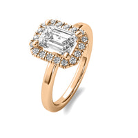 Selene Halo Accent Emerald Diamond Ring