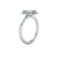 Selene Halo Accent Emerald Diamond Ring
