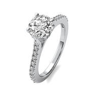Thalia Round Solitaire with Hidden Halo and Accent Diamonds