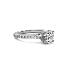 Thalia Round Solitaire with Hidden Halo and Accent Diamonds