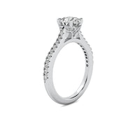 Thalia Round Solitaire with Hidden Halo and Accent Diamonds