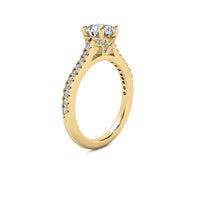 Thalia Round Solitaire with Hidden Halo and Accent Diamonds