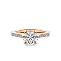 Thalia Round Solitaire with Hidden Halo and Accent Diamonds