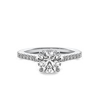 Thalia Round Solitaire with Hidden Halo and Accent Diamonds