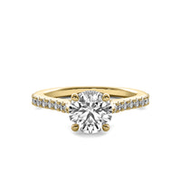 Thalia Round Solitaire with Hidden Halo and Accent Diamonds