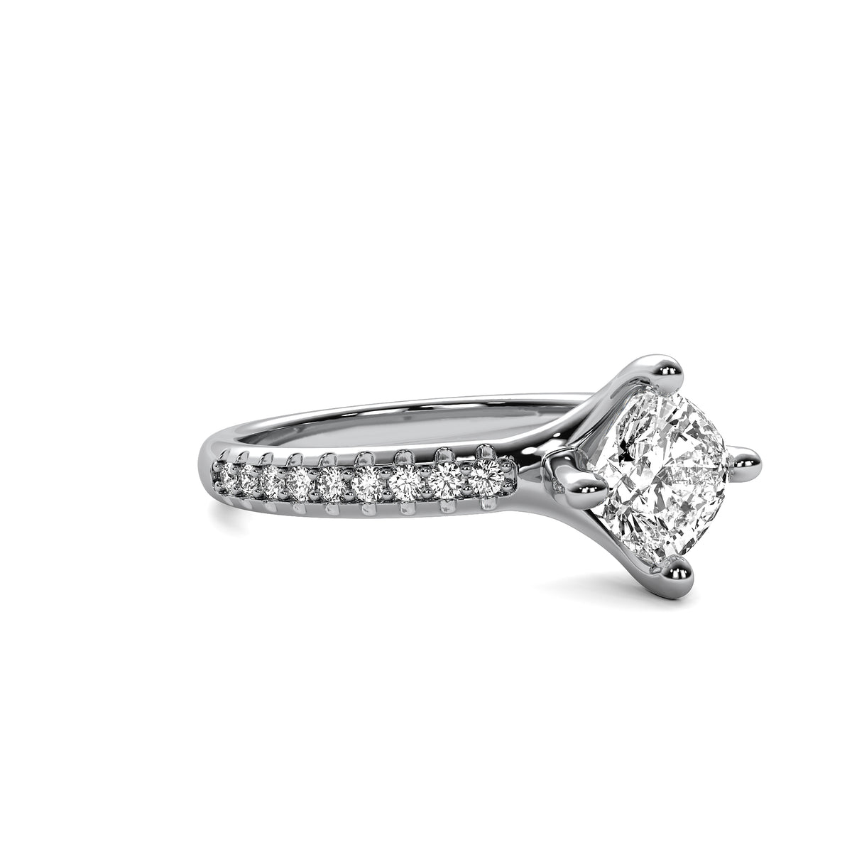 Juliet Accent Cushion Diamond Ring