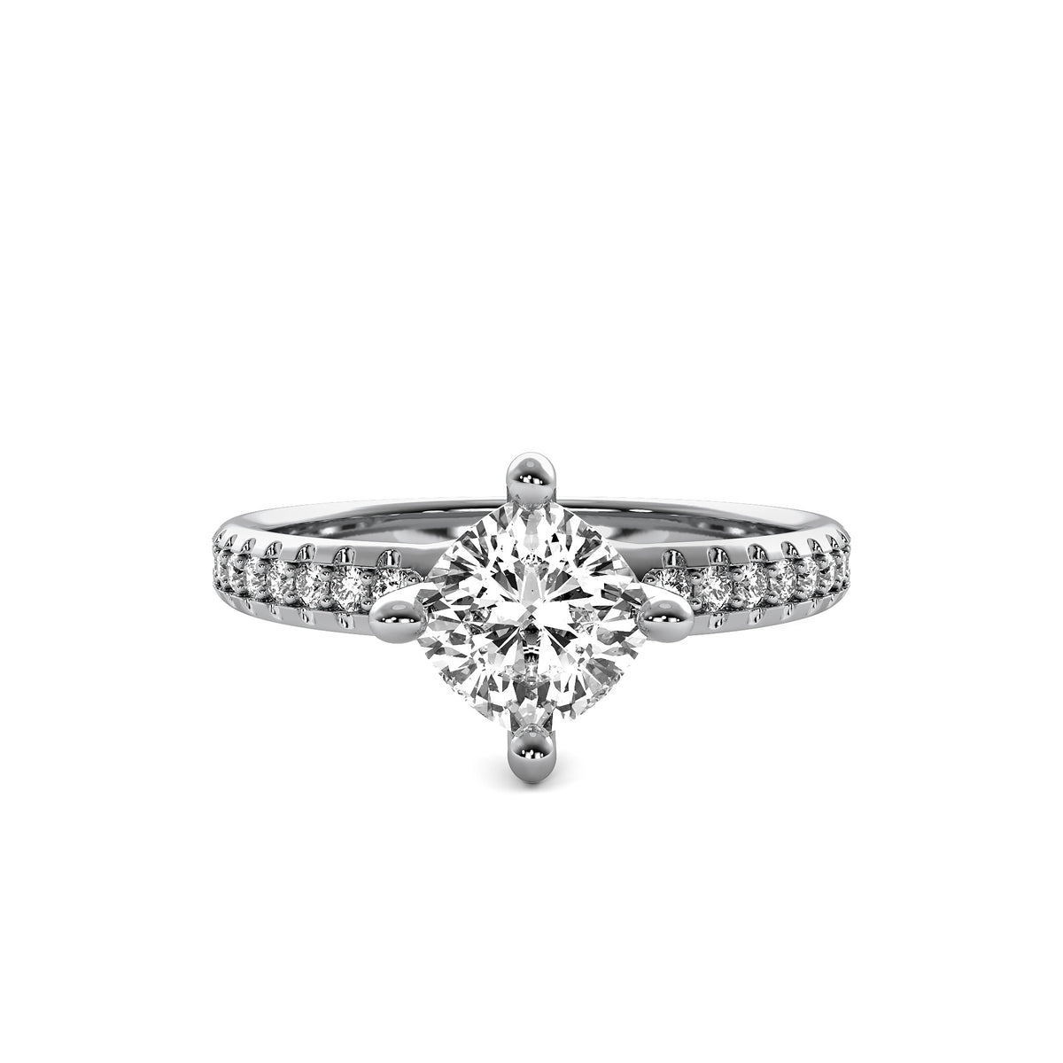 Juliet Accent Cushion Diamond Ring
