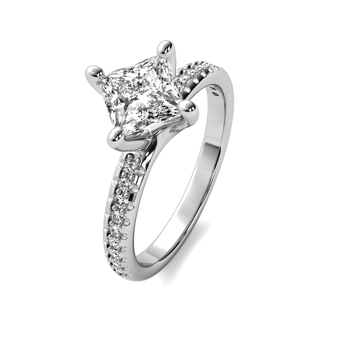 Elara Accent Princess Diamond Ring