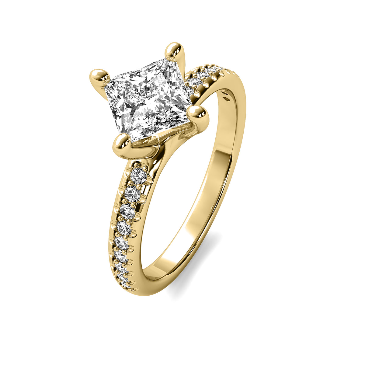 Elara Accent Princess Diamond Ring