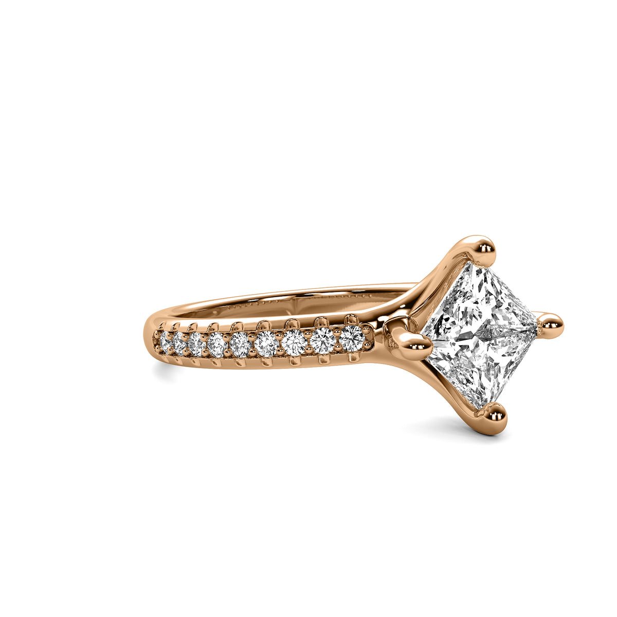 Elara Accent Princess Diamond Ring