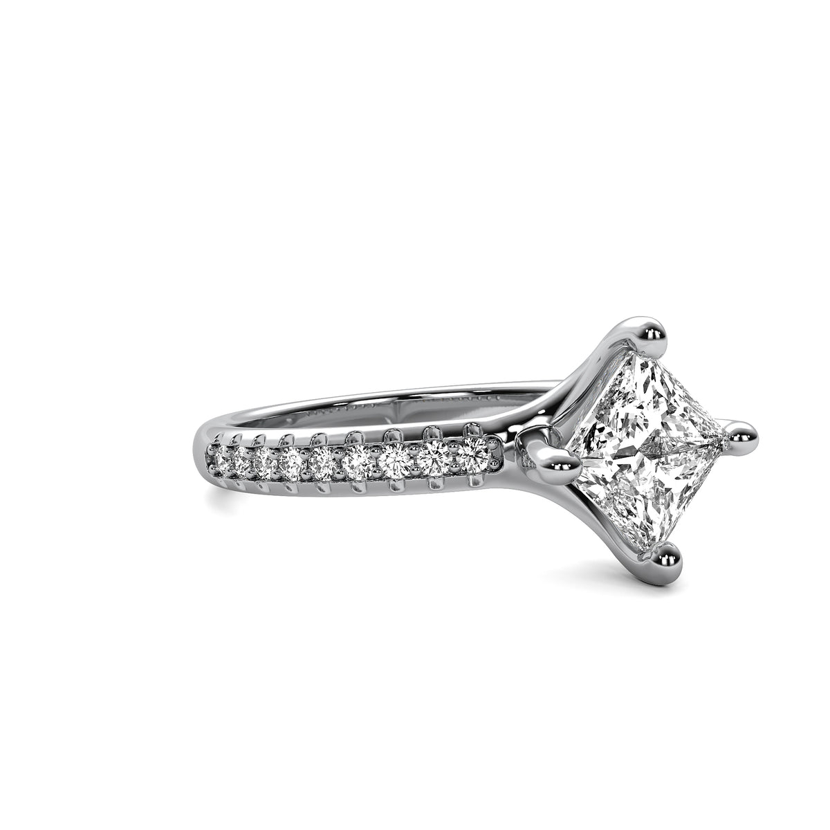 Elara Accent Princess Diamond Ring