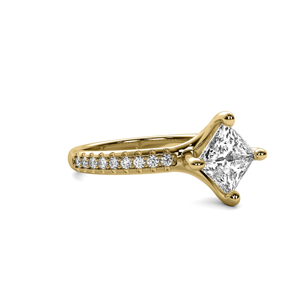 Elara Accent Princess Diamond Ring