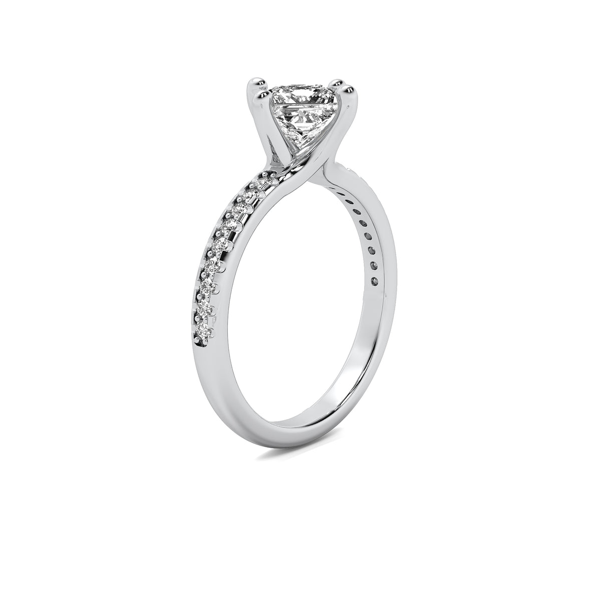 Elara Accent Princess Diamond Ring